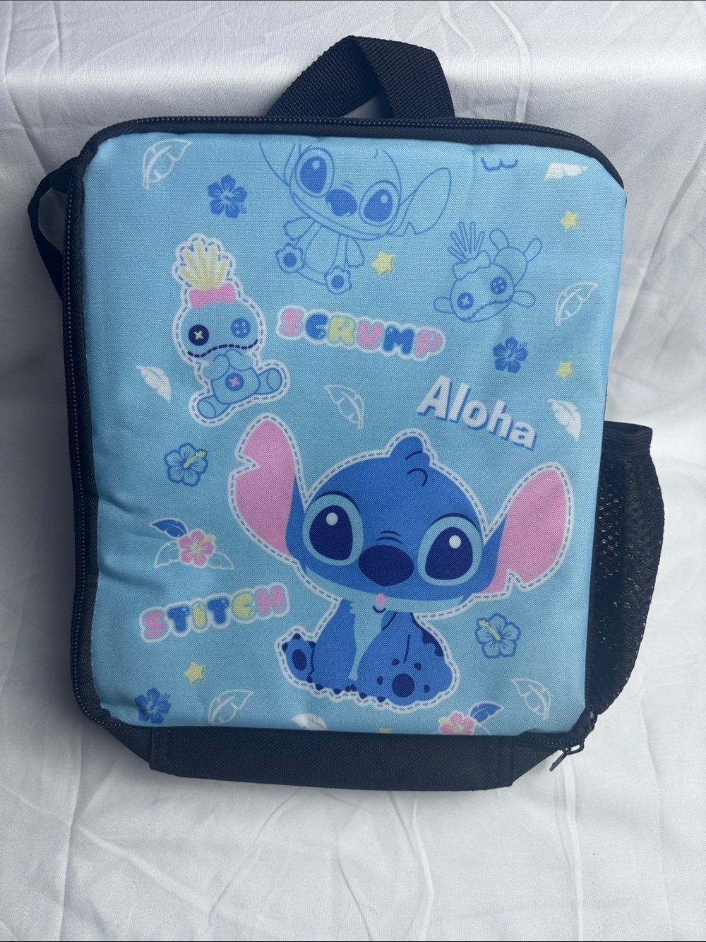 BNWOT Stitch & Scrump Kids Lunch Bag - Blue Aloha Design. 8x10”